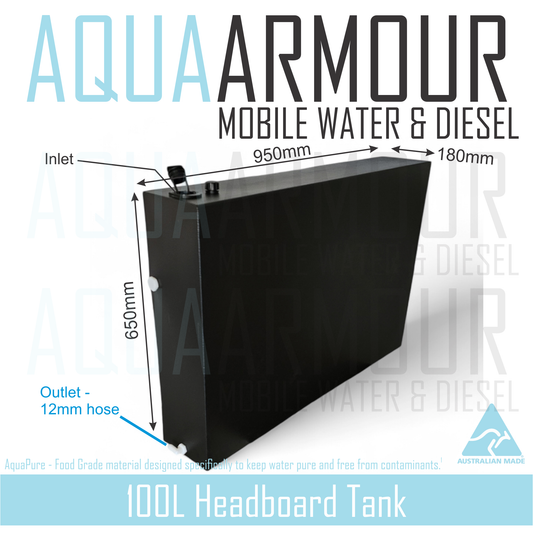 100L Slimline Headboard Fresh Water Tank (95x65x18)