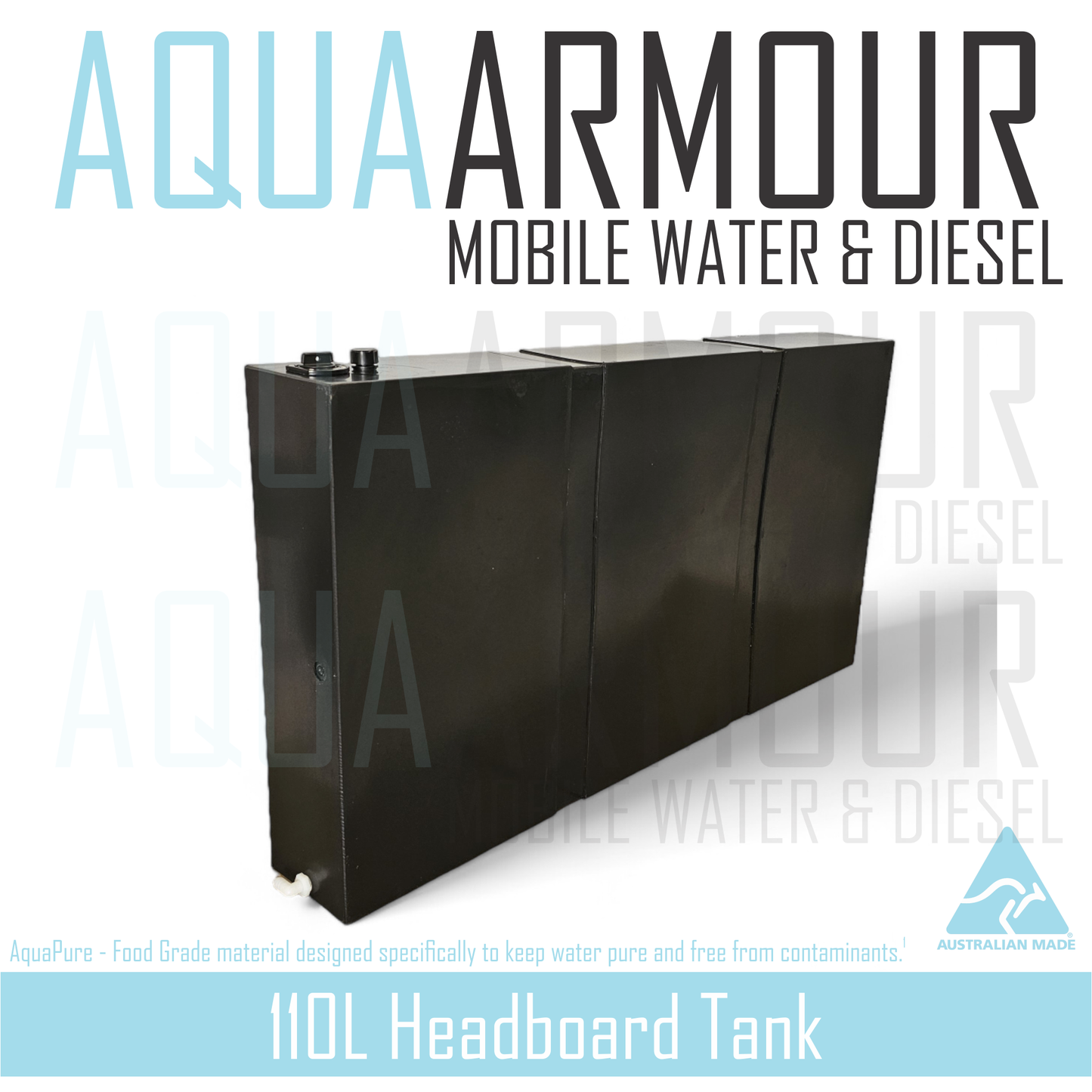 110L Slimline Headboard Fresh Water Tank (117x64x17).