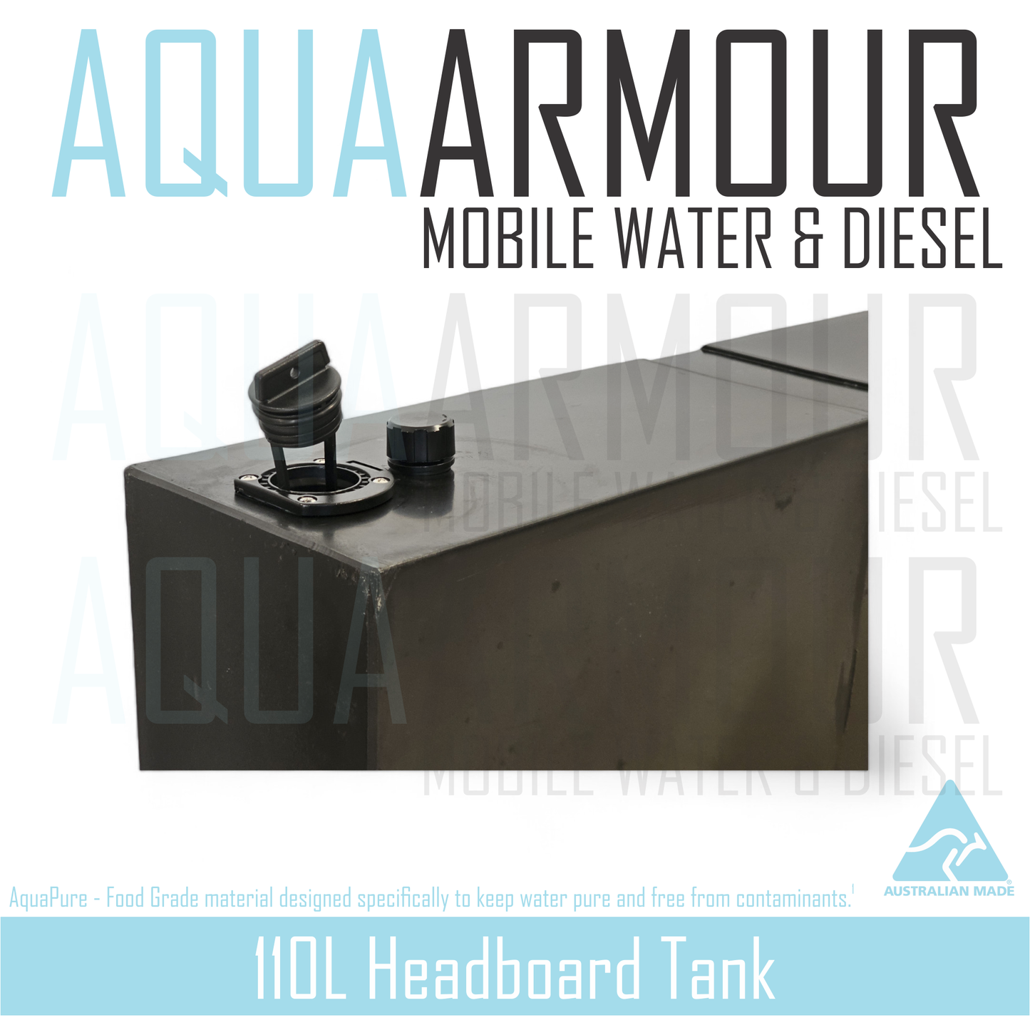 110L Slimline Headboard Fresh Water Tank (117x64x17).