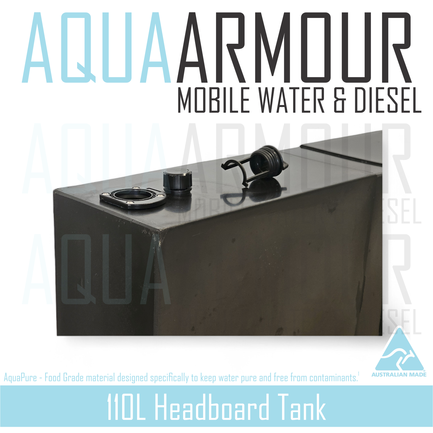 110L Slimline Headboard Fresh Water Tank (117x64x17).