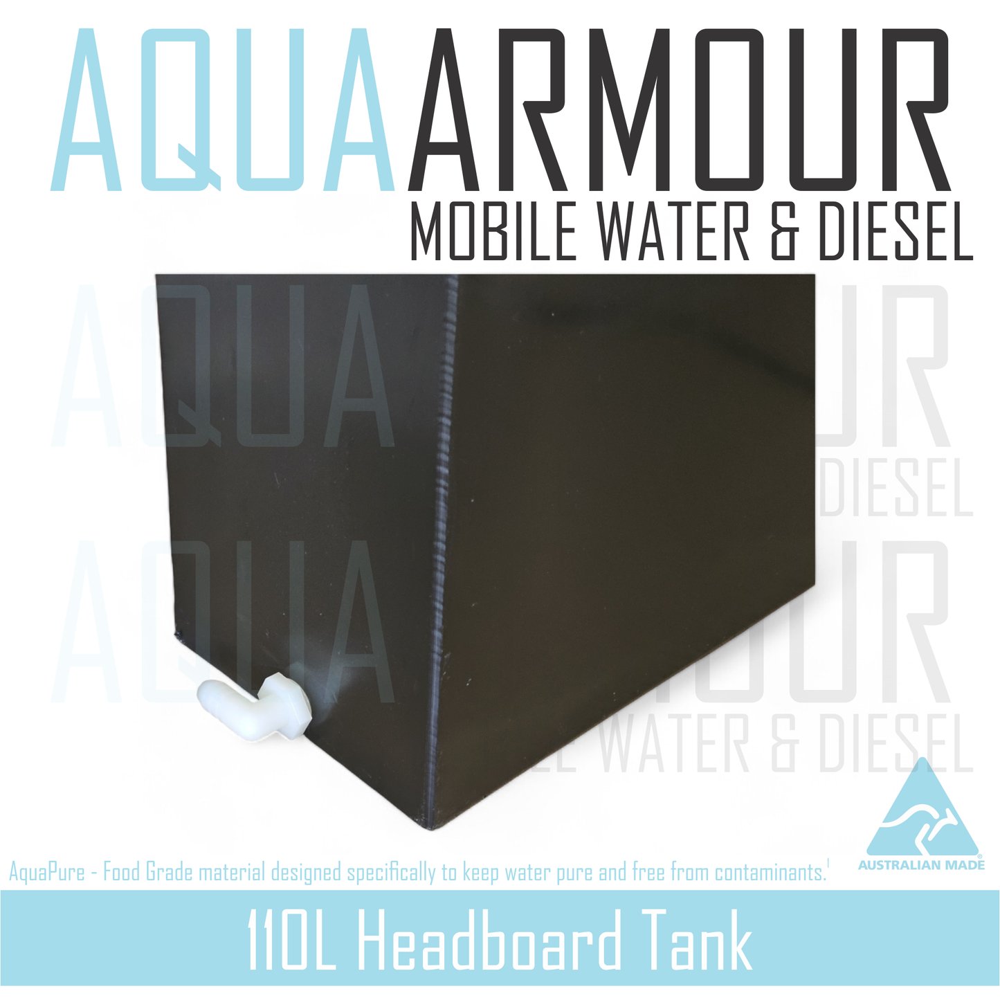 110L Slimline Headboard Fresh Water Tank (117x64x17).