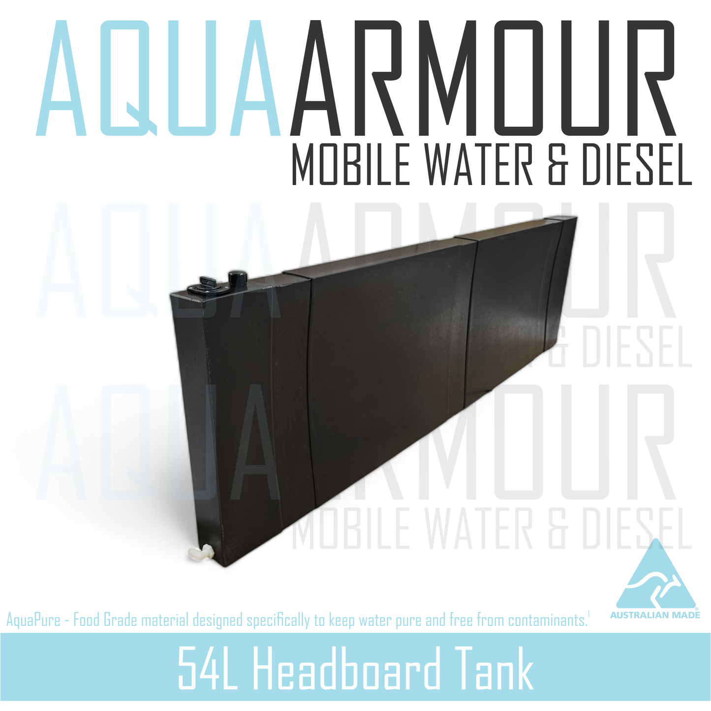 54L Slimline Headboard Fresh Water Tank with Brackets