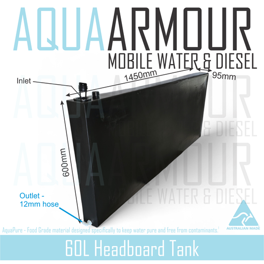 60L Slimline Headboard Fresh Water Tank (145x60x95)