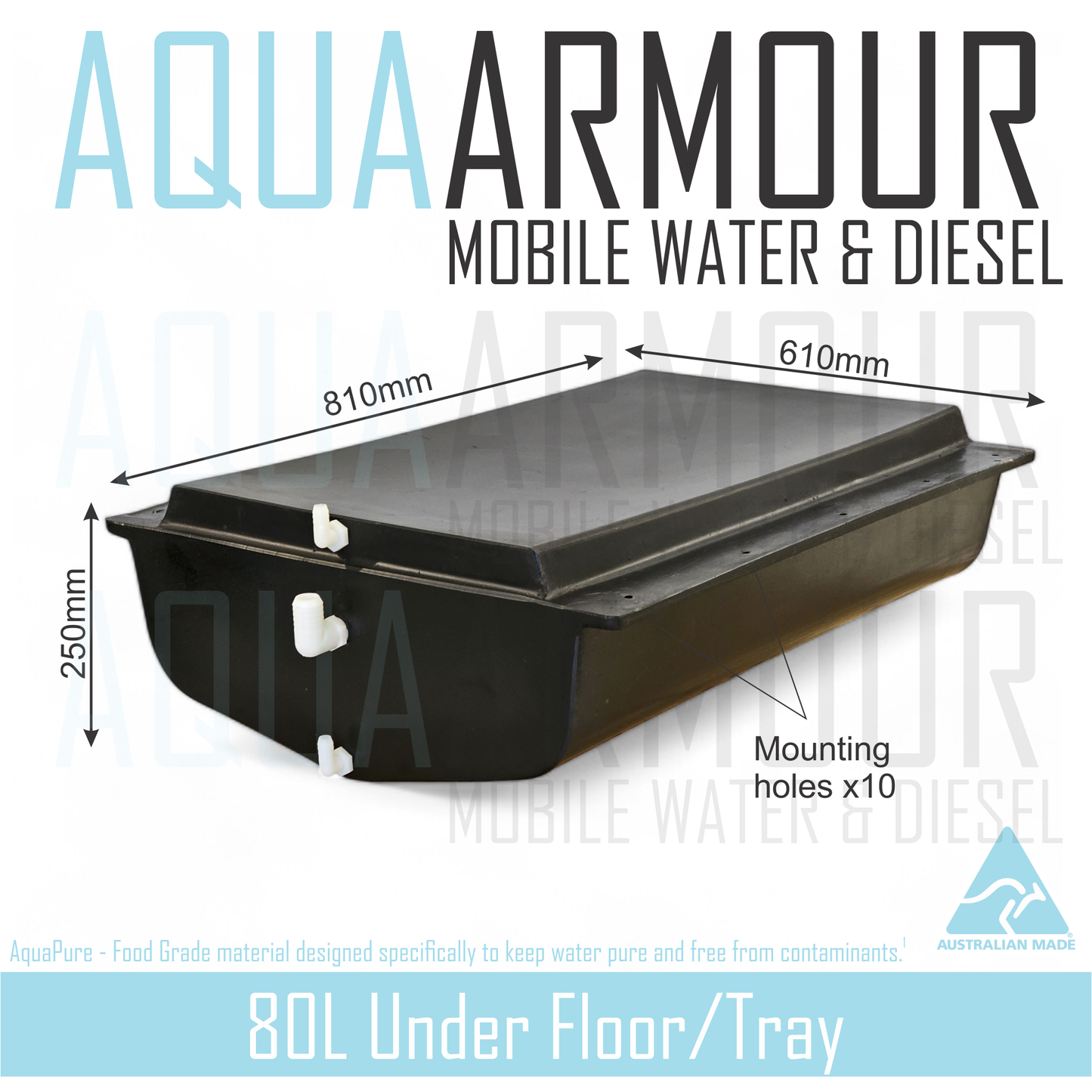 80L Under Floor / Ute Tray / Trailer / Caravan  (81x61x25)