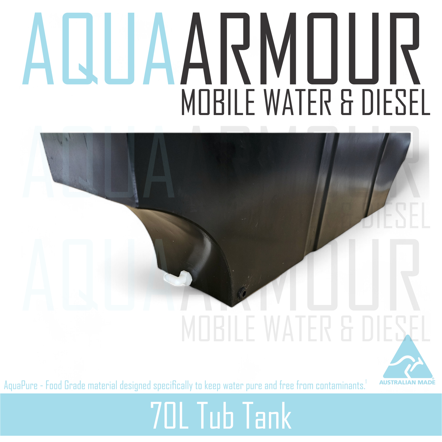 70L Tub Back Headboard Fresh Water Tank (135x40x20)