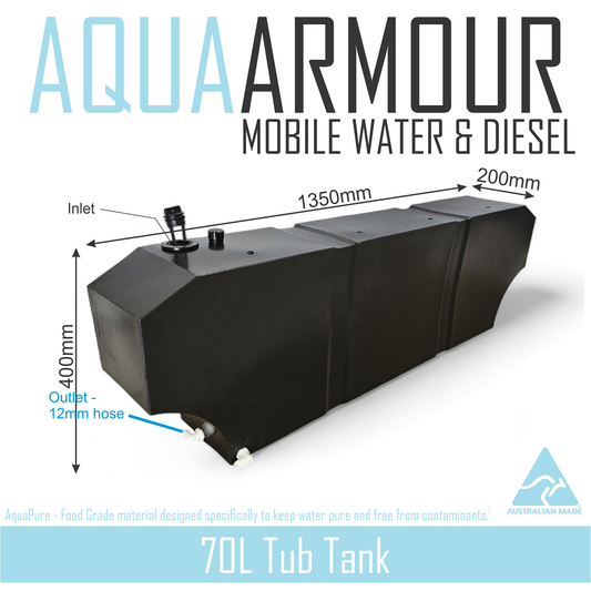 70L Tub Back Headboard Fresh Water Tank (135x40x20)