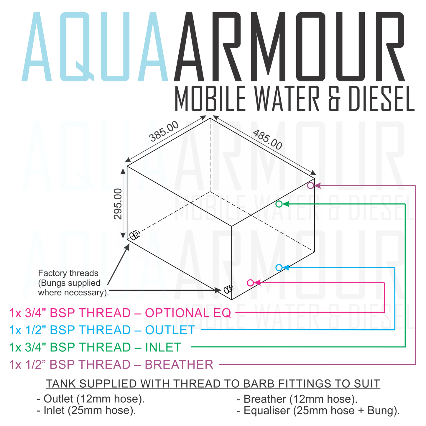 45L Mitsubishi Rosa Fresh Water Tank (49X39X30)