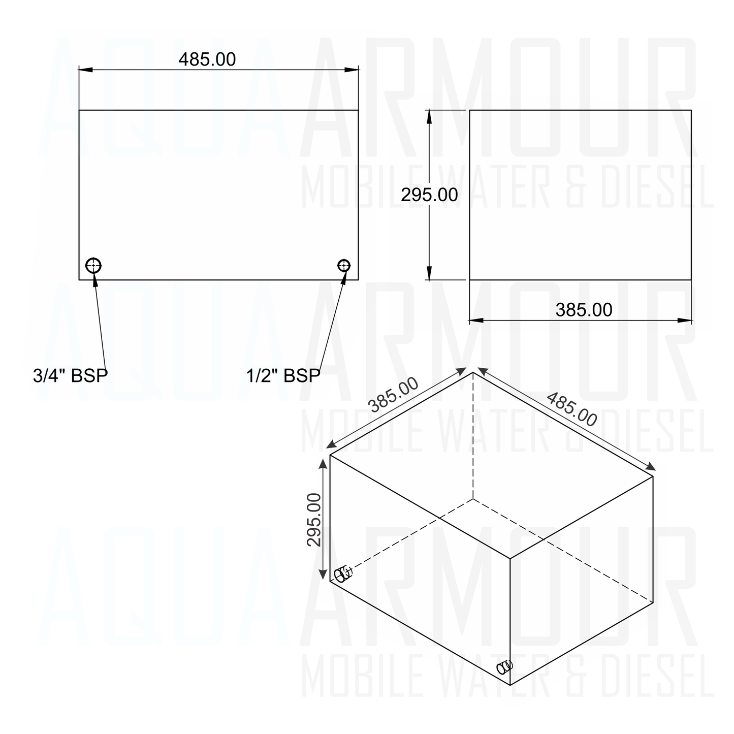 45L Mitsubishi Rosa Fresh Water Tank (49X39X30)