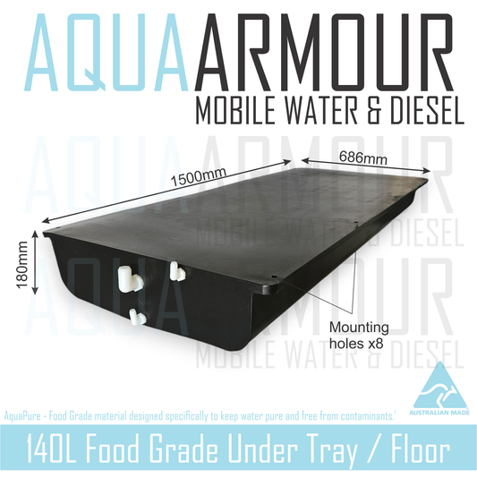 140L Dished Under Floor / Ute Tray / Trailer / Caravan  (150x69x18cms).