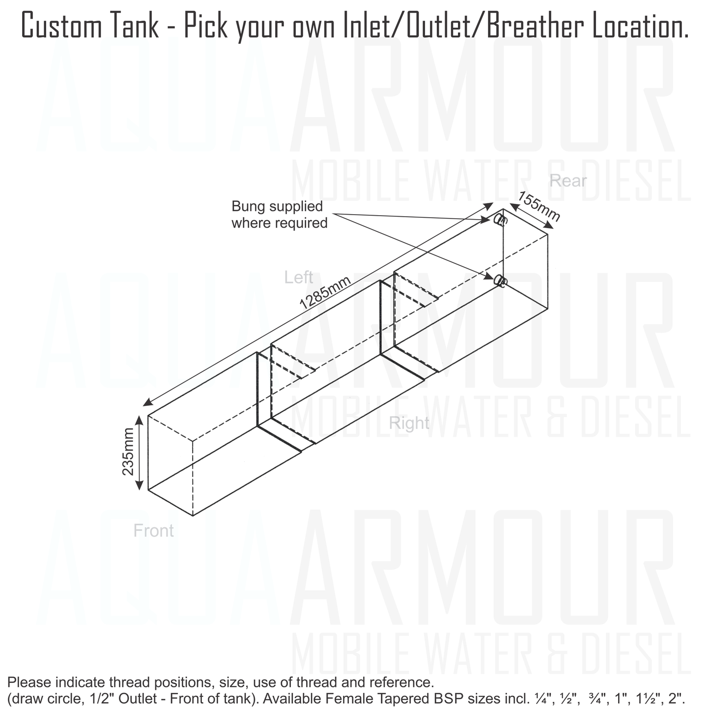 38L Mercedes Sprinter Grey Water Tank