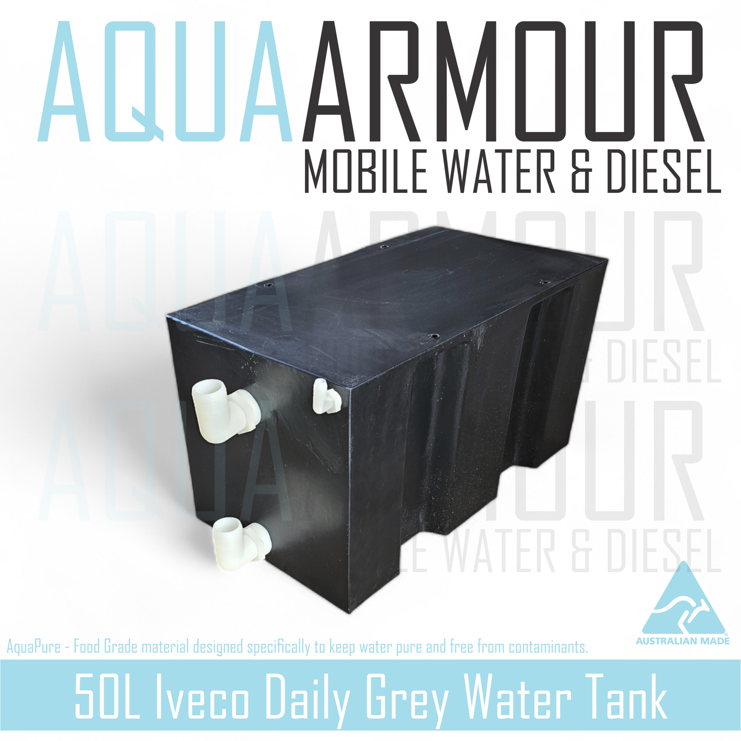 50L Iveco Daily Grey Water Tank - Fitment between spare wheel and diff