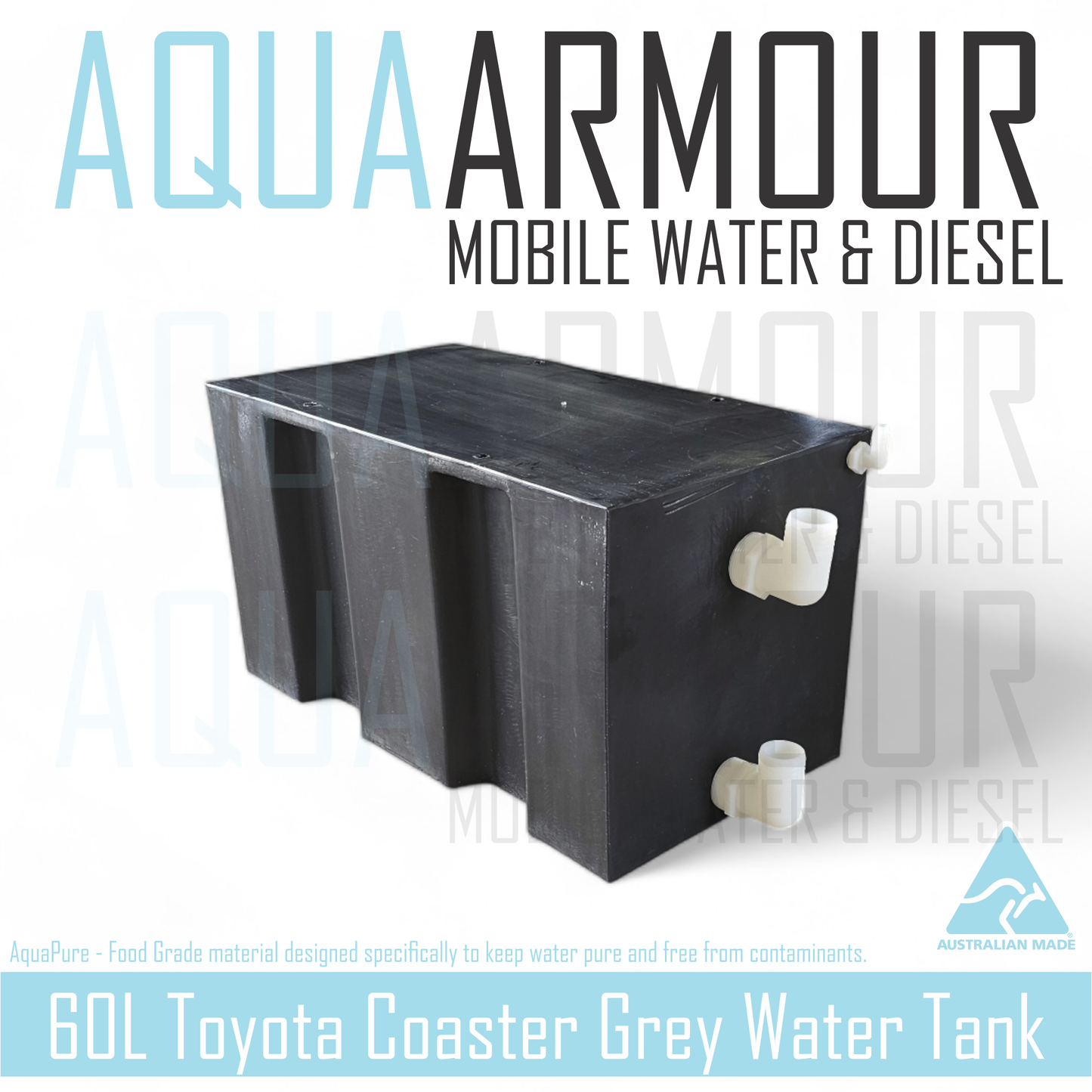 60L Toyota Coaster Grey Water Tank (60x33x33).