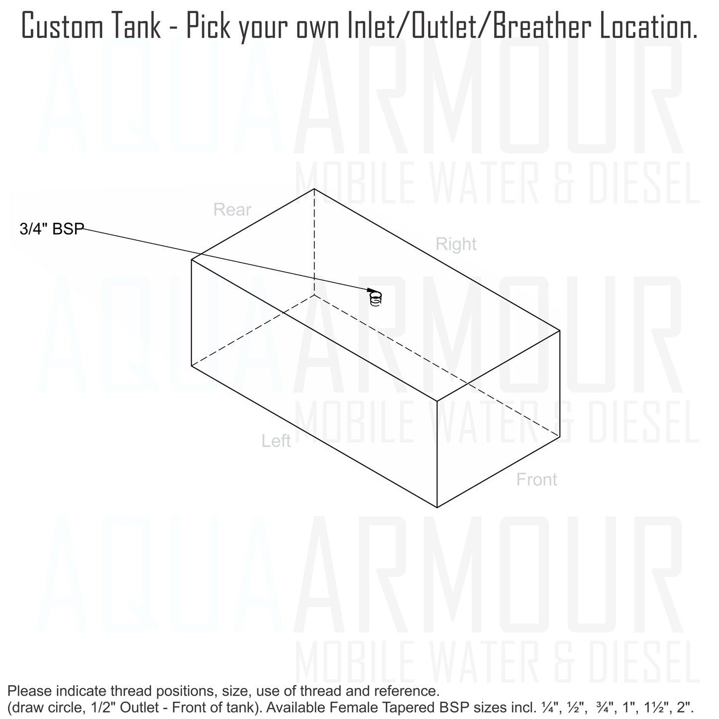 85L Mitsubishi Rosa Fresh Water Tank (80X40X30)