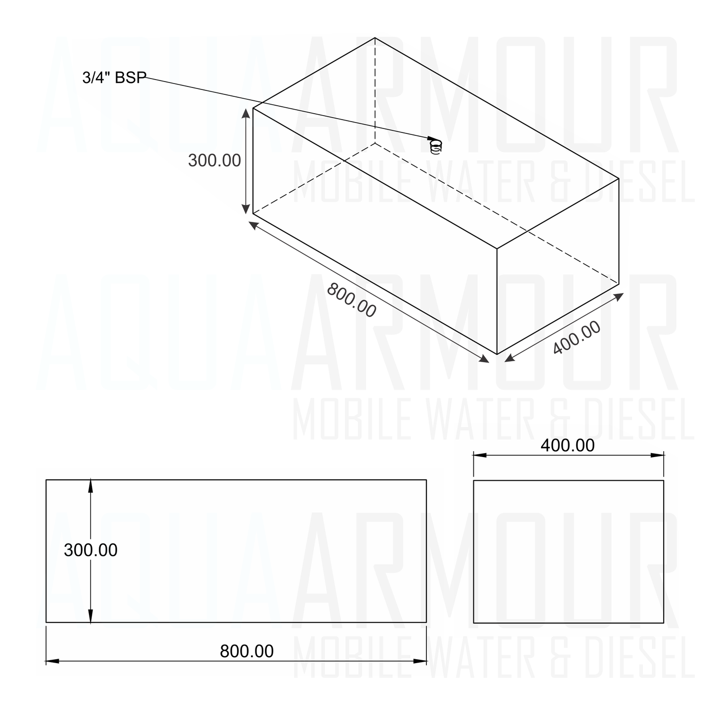 85L Mitsubishi Rosa Fresh Water Tank (80X40X30)