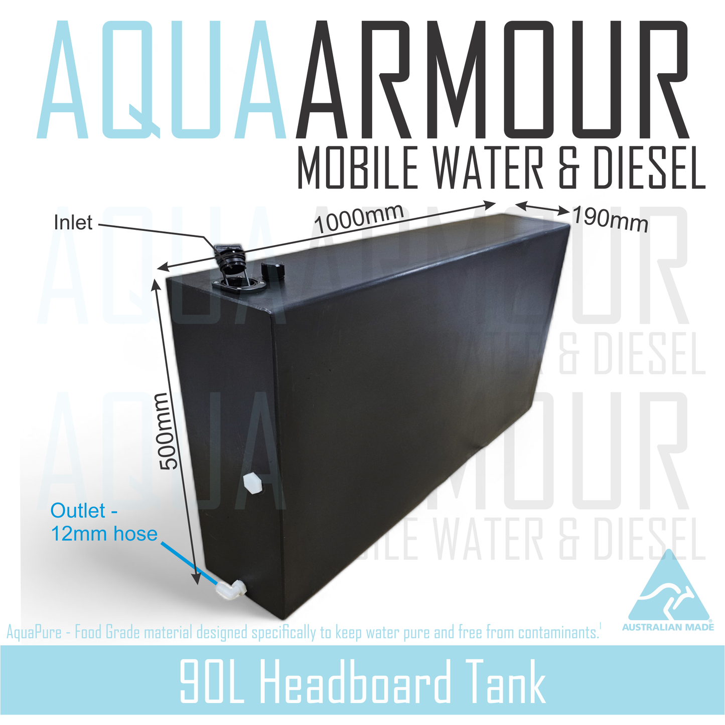 90L Headboard Fresh Water Tank (100x50x19)