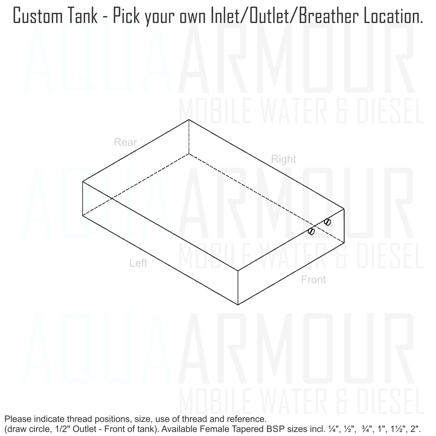 100L Slimline Under Floor / Ute Tray / Trailer / Caravan  (95x65x18).