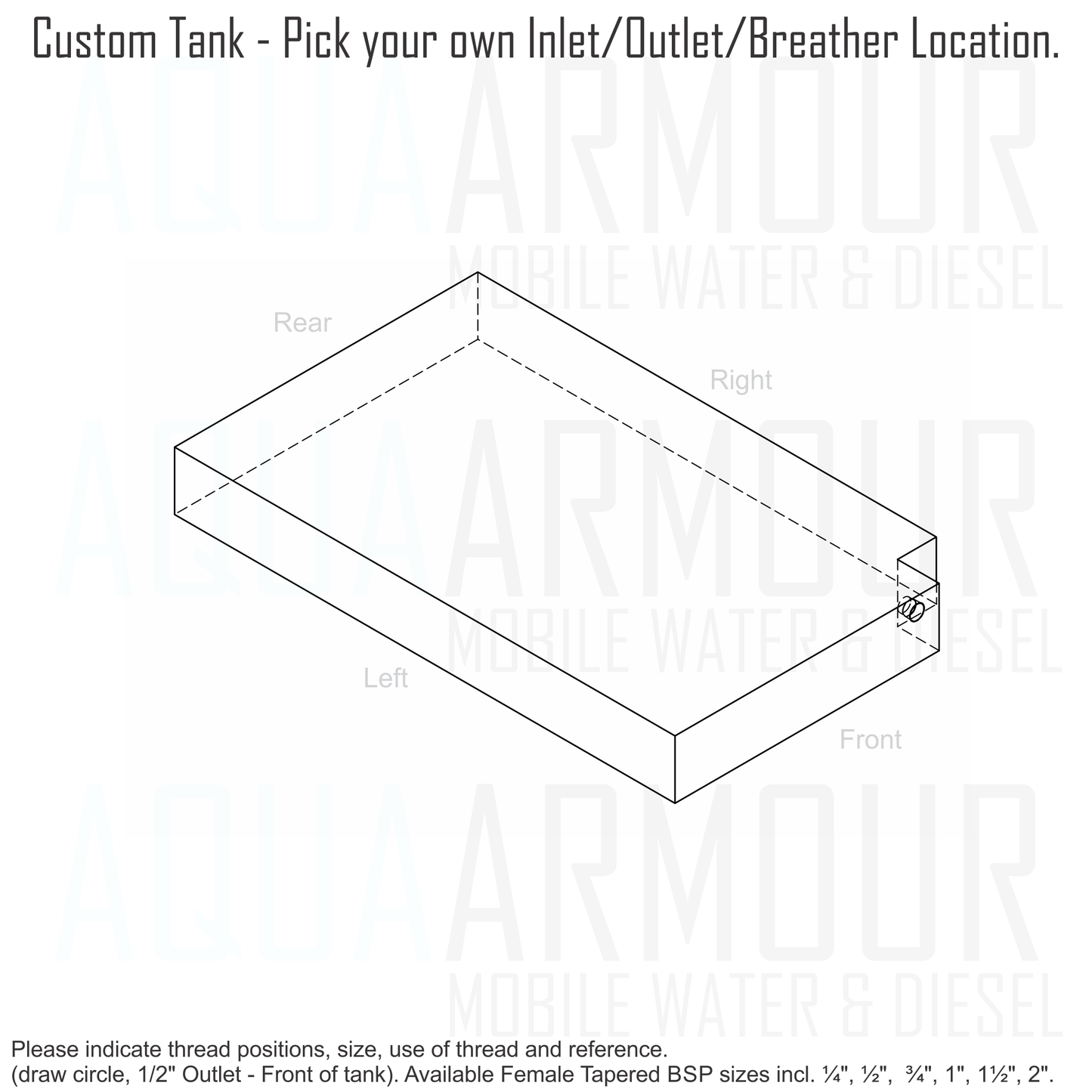 45L Slimline Under Floor / Ute Tray / Trailer / Caravan  (91x56x11).