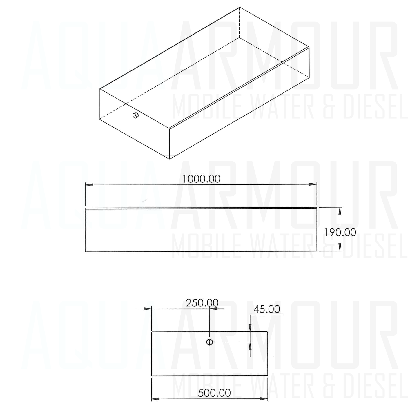 90L Headboard Fresh Water Tank with Multi-Mount Brackets